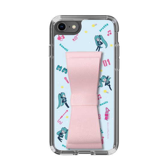 Slim Protection Case - STAND & RING RIBBON Sakura Pink［ HATSUNE MIKU - Ribbon - Instrumental - Blue ］