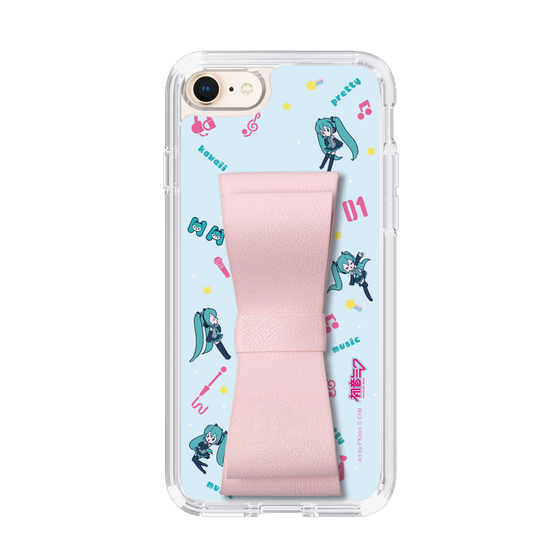 Slim Protection Case - STAND & RING RIBBON Sakura Pink［ HATSUNE MIKU - Ribbon - Instrumental - Blue ］