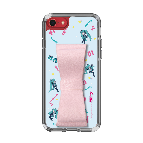 Slim Protection Case - STAND & RING RIBBON Sakura Pink［ HATSUNE MIKU - Ribbon - Instrumental - Blue ］