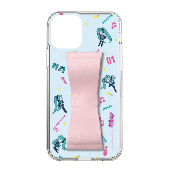 Slim Protection Case - STAND & RING RIBBON Sakura Pink［ HATSUNE MIKU - Ribbon - Instrumental - Blue ］
