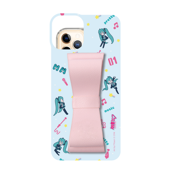 Slim Protection Case - STAND & RING RIBBON Sakura Pink［ HATSUNE MIKU - Ribbon - Instrumental - Blue ］