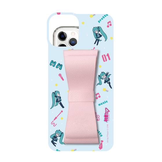Slim Protection Case - STAND & RING RIBBON Sakura Pink［ HATSUNE MIKU - Ribbon - Instrumental - Blue ］