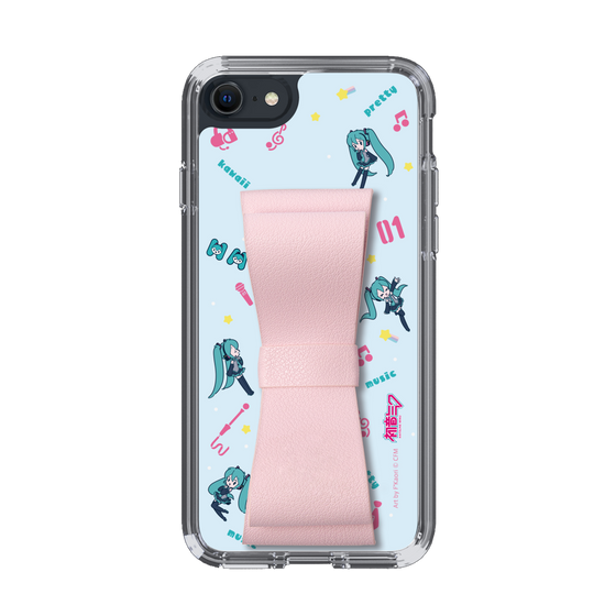 Slim Protection Case - STAND & RING RIBBON Sakura Pink［ HATSUNE MIKU - Ribbon - Instrumental - Blue ］