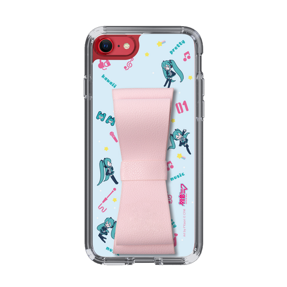 Slim Protection Case - STAND & RING RIBBON Sakura Pink［ HATSUNE MIKU - Ribbon - Instrumental - Blue ］