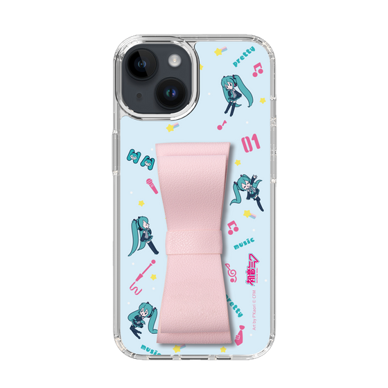 Slim Protection Case - STAND & RING RIBBON Sakura Pink［ HATSUNE MIKU - Ribbon - Instrumental - Blue ］
