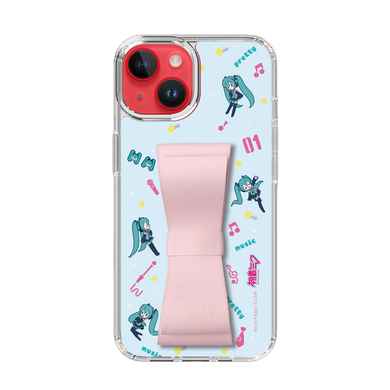 Slim Protection Case - STAND & RING RIBBON Sakura Pink［ HATSUNE MIKU - Ribbon - Instrumental - Blue ］