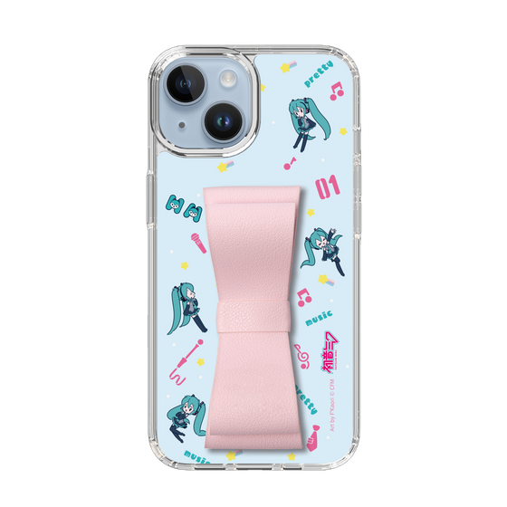 Slim Protection Case - STAND & RING RIBBON Sakura Pink［ HATSUNE MIKU - Ribbon - Instrumental - Blue ］
