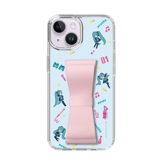 Slim Protection Case - STAND & RING RIBBON Sakura Pink［ HATSUNE MIKU - Ribbon - Instrumental - Blue ］