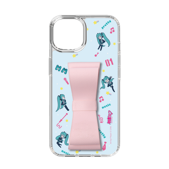 Slim Protection Case - STAND & RING RIBBON Sakura Pink［ HATSUNE MIKU - Ribbon - Instrumental - Blue ］