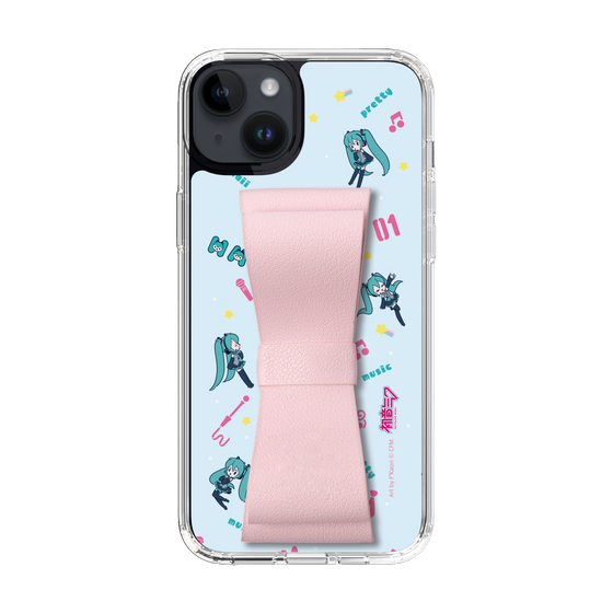 Slim Protection Case - STAND & RING RIBBON Sakura Pink［ HATSUNE MIKU - Ribbon - Instrumental - Blue ］