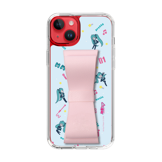 Slim Protection Case - STAND & RING RIBBON Sakura Pink［ HATSUNE MIKU - Ribbon - Instrumental - Blue ］