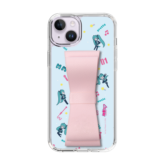 Slim Protection Case - STAND & RING RIBBON Sakura Pink［ HATSUNE MIKU - Ribbon - Instrumental - Blue ］