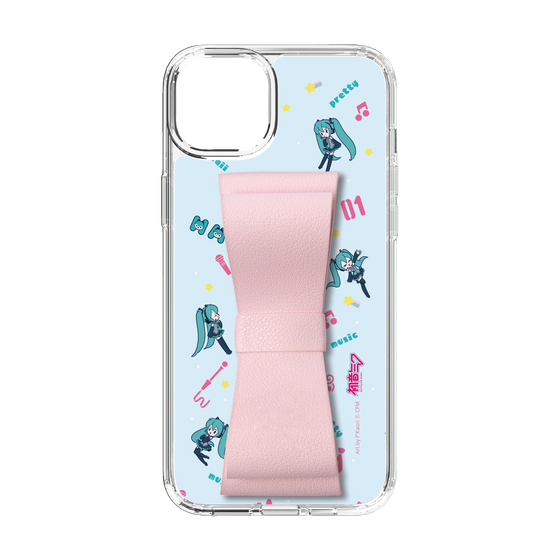 Slim Protection Case - STAND & RING RIBBON Sakura Pink［ HATSUNE MIKU - Ribbon - Instrumental - Blue ］