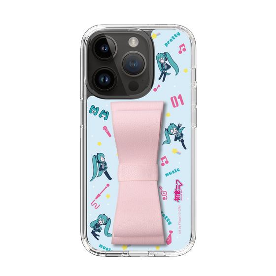 Slim Protection Case - STAND & RING RIBBON Sakura Pink［ HATSUNE MIKU - Ribbon - Instrumental - Blue ］