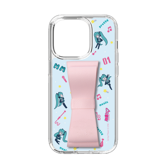 Slim Protection Case - STAND & RING RIBBON Sakura Pink［ HATSUNE MIKU - Ribbon - Instrumental - Blue ］