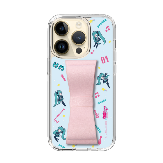 Slim Protection Case - STAND & RING RIBBON Sakura Pink［ HATSUNE MIKU - Ribbon - Instrumental - Blue ］