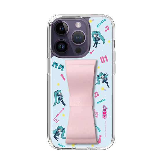 Slim Protection Case - STAND & RING RIBBON Sakura Pink［ HATSUNE MIKU - Ribbon - Instrumental - Blue ］