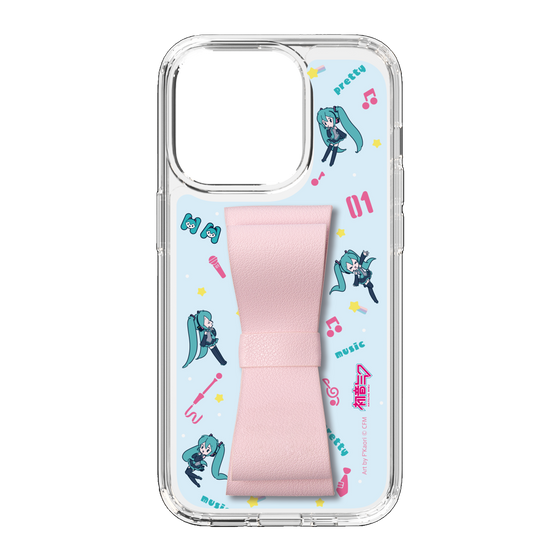 Slim Protection Case - STAND & RING RIBBON Sakura Pink［ HATSUNE MIKU - Ribbon - Instrumental - Blue ］