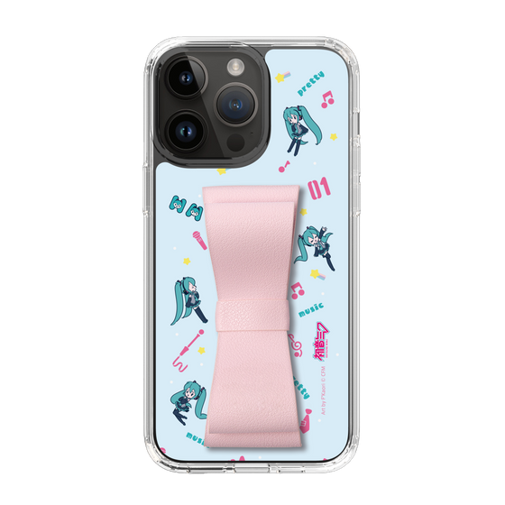 Slim Protection Case - STAND & RING RIBBON Sakura Pink［ HATSUNE MIKU - Ribbon - Instrumental - Blue ］