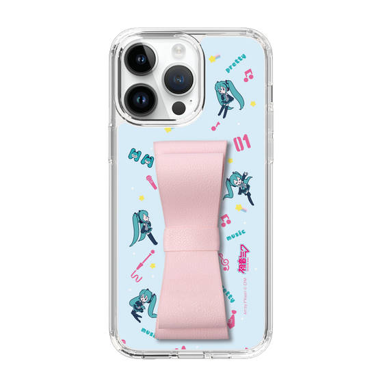 Slim Protection Case - STAND & RING RIBBON Sakura Pink［ HATSUNE MIKU - Ribbon - Instrumental - Blue ］