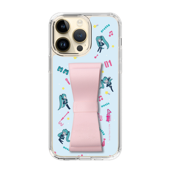 Slim Protection Case - STAND & RING RIBBON Sakura Pink［ HATSUNE MIKU - Ribbon - Instrumental - Blue ］