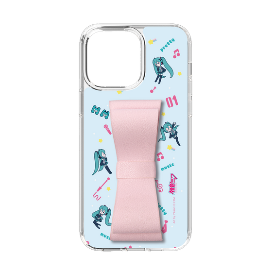 Slim Protection Case - STAND & RING RIBBON Sakura Pink［ HATSUNE MIKU - Ribbon - Instrumental - Blue ］