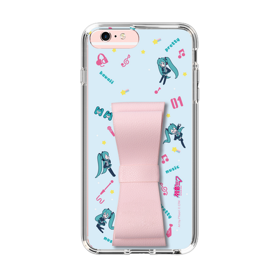 Slim Protection Case - STAND & RING RIBBON Sakura Pink［ HATSUNE MIKU - Ribbon - Instrumental - Blue ］