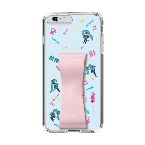 Slim Protection Case - STAND & RING RIBBON Sakura Pink［ HATSUNE MIKU - Ribbon - Instrumental - Blue ］