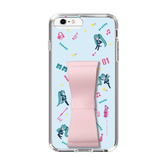 Slim Protection Case - STAND & RING RIBBON Sakura Pink［ HATSUNE MIKU - Ribbon - Instrumental - Blue ］