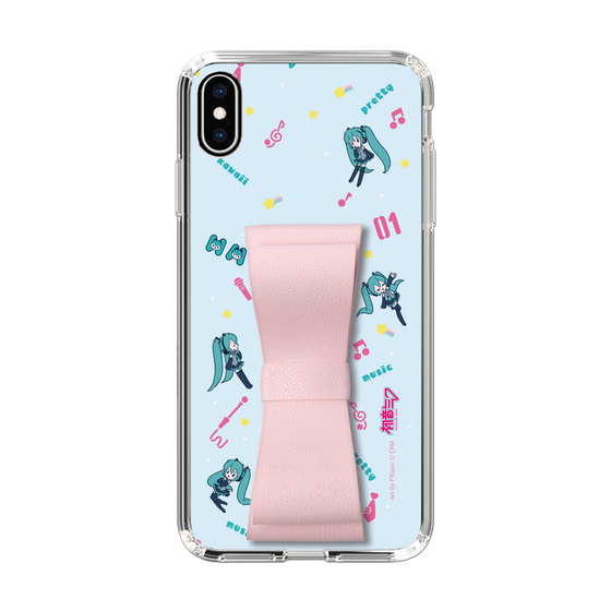 Slim Protection Case - STAND & RING RIBBON Sakura Pink［ HATSUNE MIKU - Ribbon - Instrumental - Blue ］
