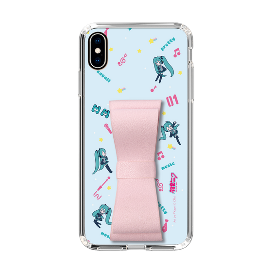 Slim Protection Case - STAND & RING RIBBON Sakura Pink［ HATSUNE MIKU - Ribbon - Instrumental - Blue ］