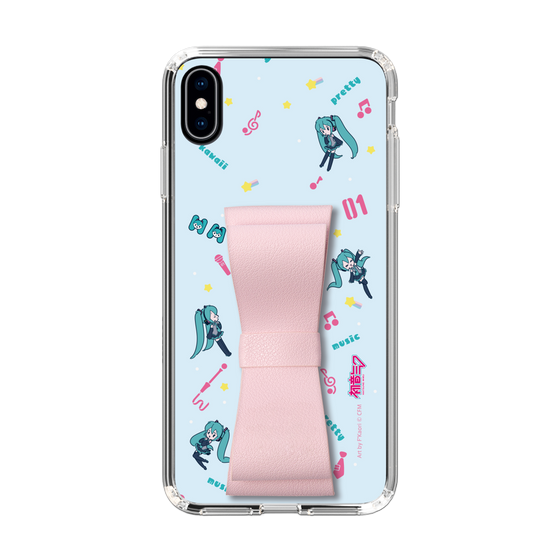 Slim Protection Case - STAND & RING RIBBON Sakura Pink［ HATSUNE MIKU - Ribbon - Instrumental - Blue ］