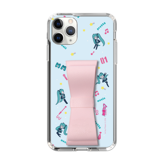 Slim Protection Case - STAND & RING RIBBON Sakura Pink［ HATSUNE MIKU - Ribbon - Instrumental - Blue ］