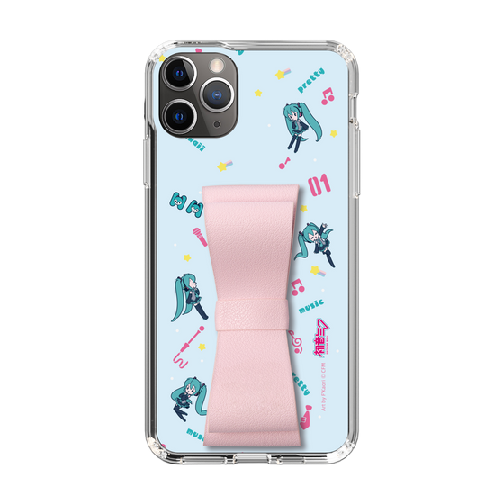 Slim Protection Case - STAND & RING RIBBON Sakura Pink［ HATSUNE MIKU - Ribbon - Instrumental - Blue ］