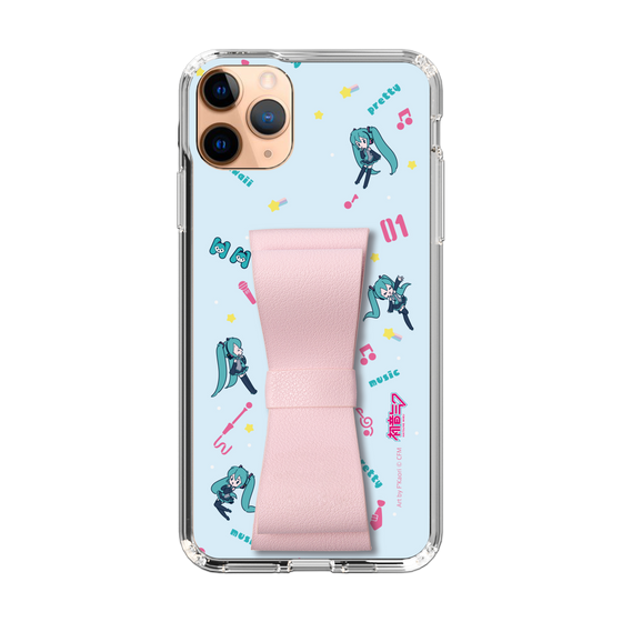 Slim Protection Case - STAND & RING RIBBON Sakura Pink［ HATSUNE MIKU - Ribbon - Instrumental - Blue ］