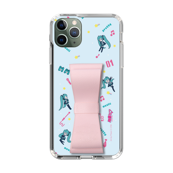 Slim Protection Case - STAND & RING RIBBON Sakura Pink［ HATSUNE MIKU - Ribbon - Instrumental - Blue ］