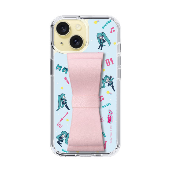 Slim Protection Case - STAND & RING RIBBON Sakura Pink［ HATSUNE MIKU - Ribbon - Instrumental - Blue ］
