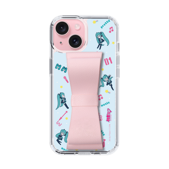 Slim Protection Case - STAND & RING RIBBON Sakura Pink［ HATSUNE MIKU - Ribbon - Instrumental - Blue ］