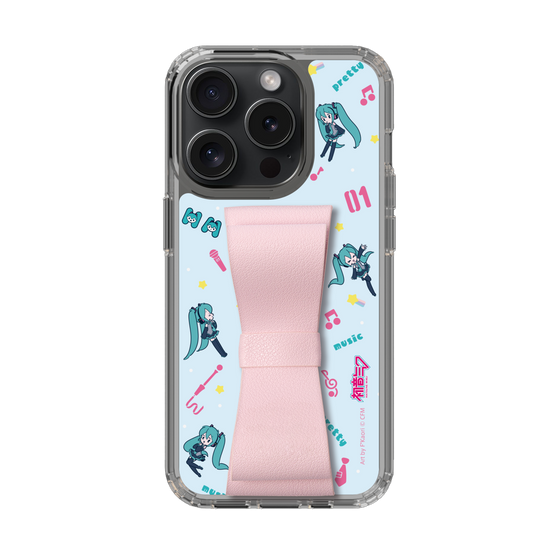 Slim Protection Case - STAND & RING RIBBON Sakura Pink［ HATSUNE MIKU - Ribbon - Instrumental - Blue ］