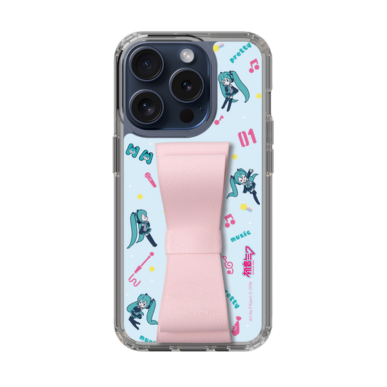 Slim Protection Case - STAND & RING RIBBON Sakura Pink［ HATSUNE MIKU - Ribbon - Instrumental - Blue ］