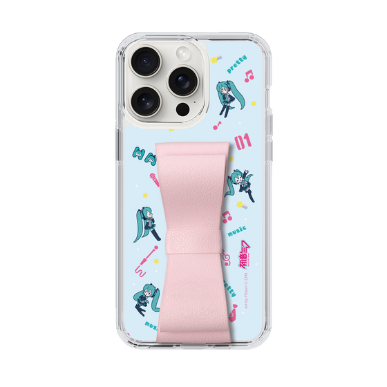 Slim Protection Case - STAND & RING RIBBON Sakura Pink［ HATSUNE MIKU - Ribbon - Instrumental - Blue ］