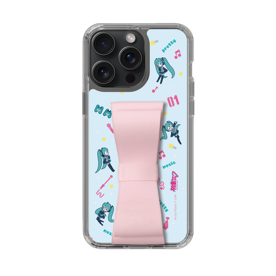 Slim Protection Case - STAND & RING RIBBON Sakura Pink［ HATSUNE MIKU - Ribbon - Instrumental - Blue ］