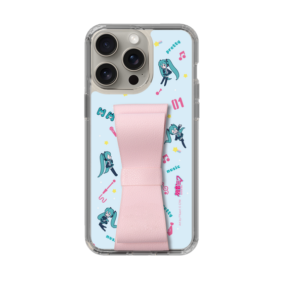 Slim Protection Case - STAND & RING RIBBON Sakura Pink［ HATSUNE MIKU - Ribbon - Instrumental - Blue ］