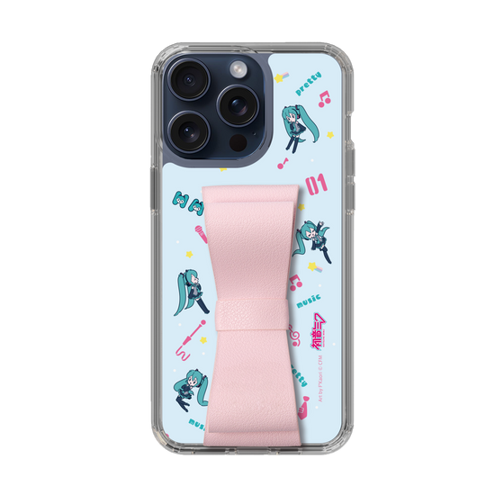 Slim Protection Case - STAND & RING RIBBON Sakura Pink［ HATSUNE MIKU - Ribbon - Instrumental - Blue ］