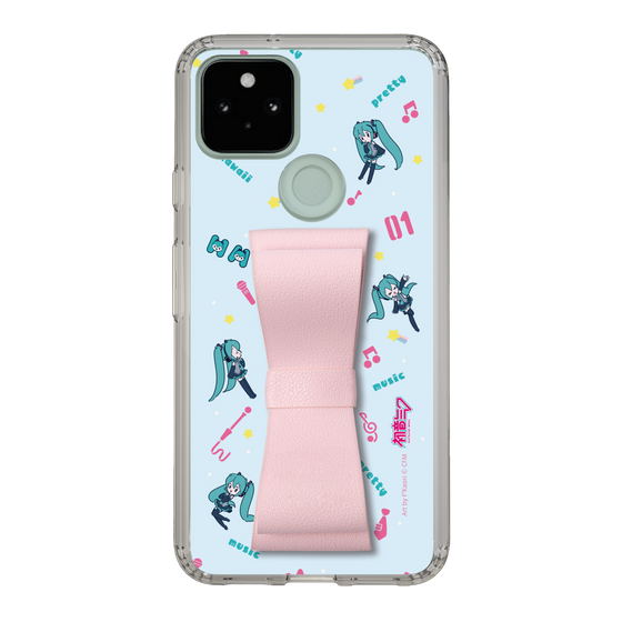 Slim Protection Case - STAND & RING RIBBON Sakura Pink［ HATSUNE MIKU - Ribbon - Instrumental - Blue ］