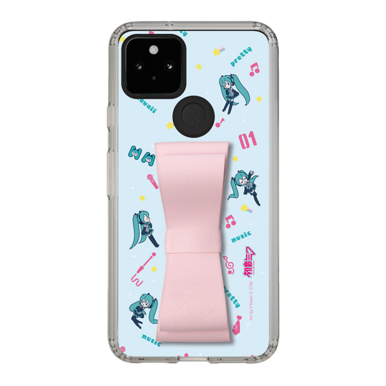 Slim Protection Case - STAND & RING RIBBON Sakura Pink［ HATSUNE MIKU - Ribbon - Instrumental - Blue ］