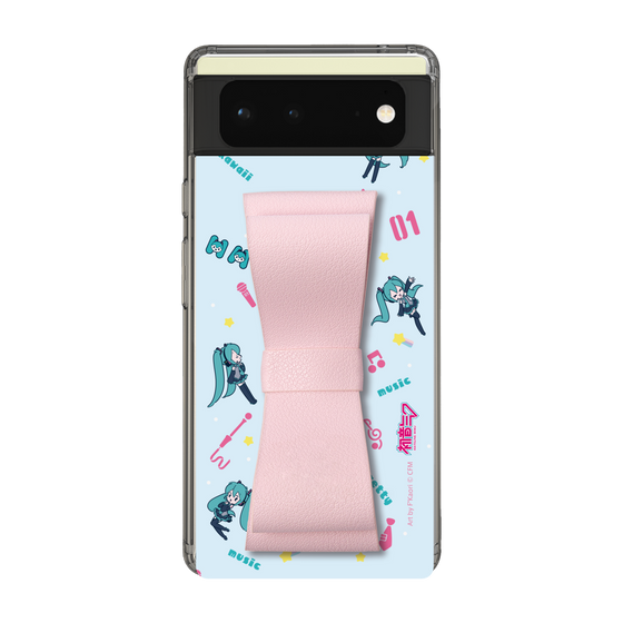 Slim Protection Case - STAND & RING RIBBON Sakura Pink［ HATSUNE MIKU - Ribbon - Instrumental - Blue ］