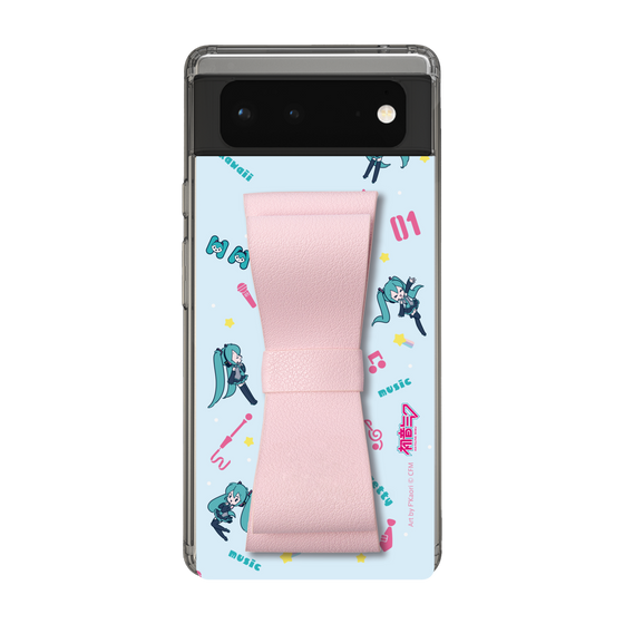 Slim Protection Case - STAND & RING RIBBON Sakura Pink［ HATSUNE MIKU - Ribbon - Instrumental - Blue ］