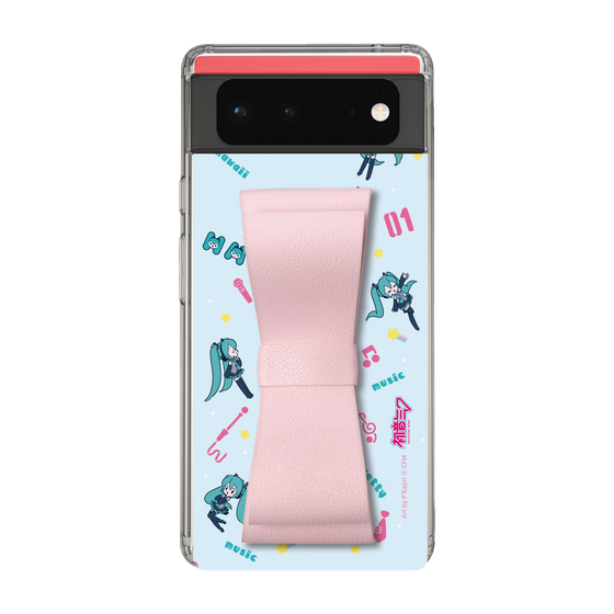 Slim Protection Case - STAND & RING RIBBON Sakura Pink［ HATSUNE MIKU - Ribbon - Instrumental - Blue ］