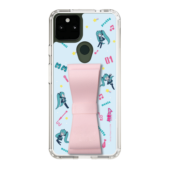 Slim Protection Case - STAND & RING RIBBON Sakura Pink［ HATSUNE MIKU - Ribbon - Instrumental - Blue ］